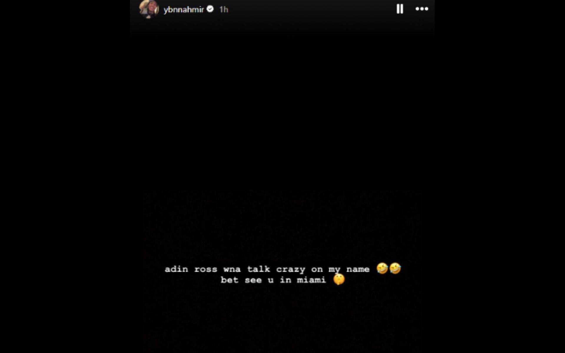 YBN Nahmir's now-deleted Instagram Story about the Kick streamer (Image via @AdinReports/X)